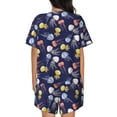 thumbnail image 3 of Naloa Colorful Jellyfish Women's Short-Sleeved Pajama Set, Loungewear, Summer pajamas, Breathable Cozy - 3X-Large, 3 of 9