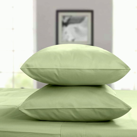 SateenLux 800TC Cotton Pillowcase Set - Sage Green Luxury Size Pillow Covers, Extra Long Staple, Comfortable & Soft Bedding, 2 Piece Set