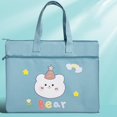 thumbnail image 4 of LOVIVER Adorable Portable File Bag Zipper Closure Child for Painting Daily Blue Bear, 4 of 8