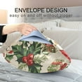 thumbnail image 4 of Yayeee Pillowcase Queen Size Set of 2 Satin Wrinkle Resistant Pillow Case, Christmas Poinsettia, 4 of 8