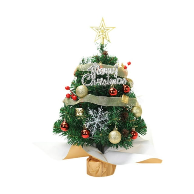 Árbol de Navidad de escritorio Mini árbol de Navidad de mesa para fiesta de Navidad Apartamento 45cm verde