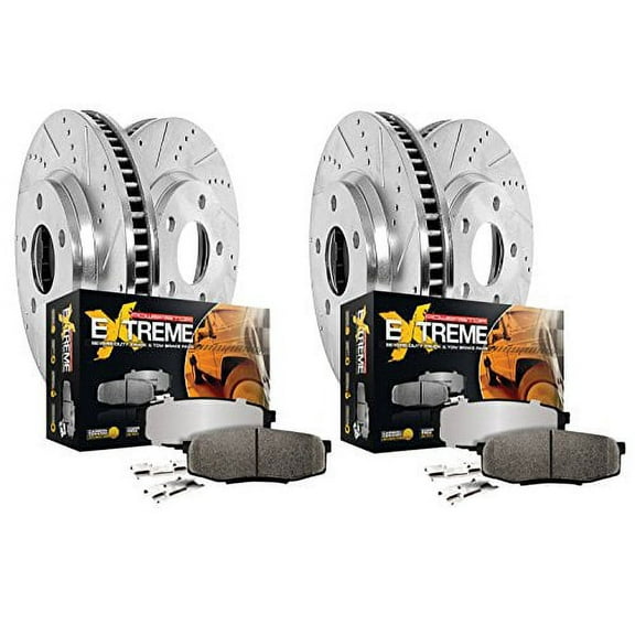 PowerStop Front and Rear Z36 Truck & Tow Carbon-Fiber Ceramic Brake Pad and Drilled and Slotted Rotor Kit Fits: BUICK CHEVROLET GMC ISUZU SAAB Select Models K2062-36