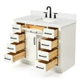 thumbnail image 6 of Ariel Hepburn 43 In. Rectangle Sink Vanity With White Quartz Countertop In White, 6 of 9