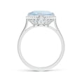 thumbnail image 2 of ANGARA Natural Claw-Set Cushion 2.7 ct Aquamarine Engagement Ring with Halo in 14K White Gold for Women (Size-9mm) | March Birthstone, Anniversary, Jewelry Gift for Women | Natural Aquamarine Ring, 2 of 9