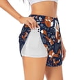 thumbnail image 3 of Lsque Cute Foxes Printed Women's Running Shorts with Liner Pockets,Elastic Quick Dry Workout Athletic Gym Yoga Shorts,Womens High Waist Shorts-XX-Large, 3 of 9