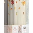 thumbnail image 6 of Orange Grey Fall Sheer Curtains 54 Inch Length 2 Panels Set for Living Room/Bedroom, Thanksgiving Maple Leaf Pumpkins Semi Curtain Sheers Drapes Rod Pocket Curtains Window Treatment Set 52''x54''x2, 6 of 7