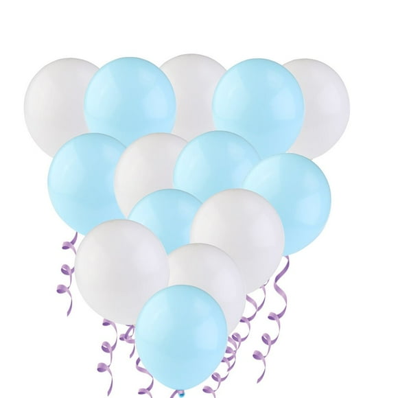 HLONK Ballons de Remplissage à l'Hélium en Latex Blancs et Bleu Pâle 50 Pcs