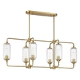 thumbnail image 2 of Holton 6-Light Linear Chandelier in Warm Brass, 2 of 7