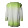 thumbnail image 4 of QLEICOM Women's 3/4 Sleeves T Shirts Baggy Casual Blouse Tops Shirt for Women Fall Henley Crew Neck Holiday Tie Dye Gradient Color Block Tunic Loose Casual Tee Tops Green XL, 4 of 4