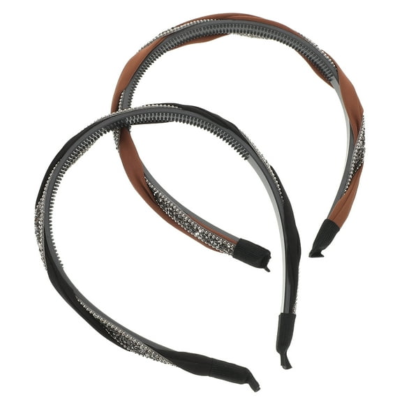 CTIRCHIU 2Pcs Sequin Headband for Women with Stylish Rhinestone Embellished Fabric for Daily Wear and Parties
