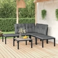 thumbnail image 1 of vidaXL 6 Piece Garden Lounge Set Black and Grey Poly Rattan, 1 of 5