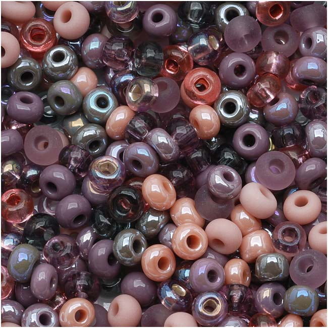 1-Ounce Victorian Rose Pink Mauve Jablonex Czech Seed Beads Mix Size 6/0 
