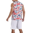thumbnail image 5 of Easygdp Watercolor Bee Honey Honeycomb Bee Men's Mesh Basketball Jersey Quick Drying Sleeveless Shirts Fitted Muscle Tank Tops Sport Round Neck T-Shirt - Large, 5 of 9