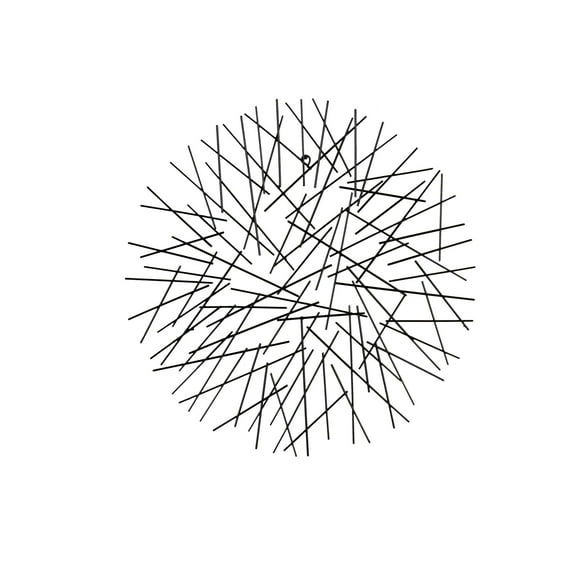 DecMode Black Metal Overlapping Stick Abstract Wall Decor