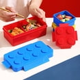 thumbnail image 2 of Durable Lego-Themed Lunch Containers, Iconic Design, Non-Toxic Food Safe Polypropylene - Building Plate Lid for Creative Play & Mealtime - Leakproof & Dishwasher Safe (3, 2 of 6