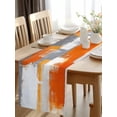 thumbnail image 3 of Burlap Table Runner 36 Inches Long, Orange Watercolor Oil Painting Art Non-Slip Kitchen Table Runners for Dining Room Everyday Use Party Table Decorations Gray Gradient Graffiti Style, 3 of 9
