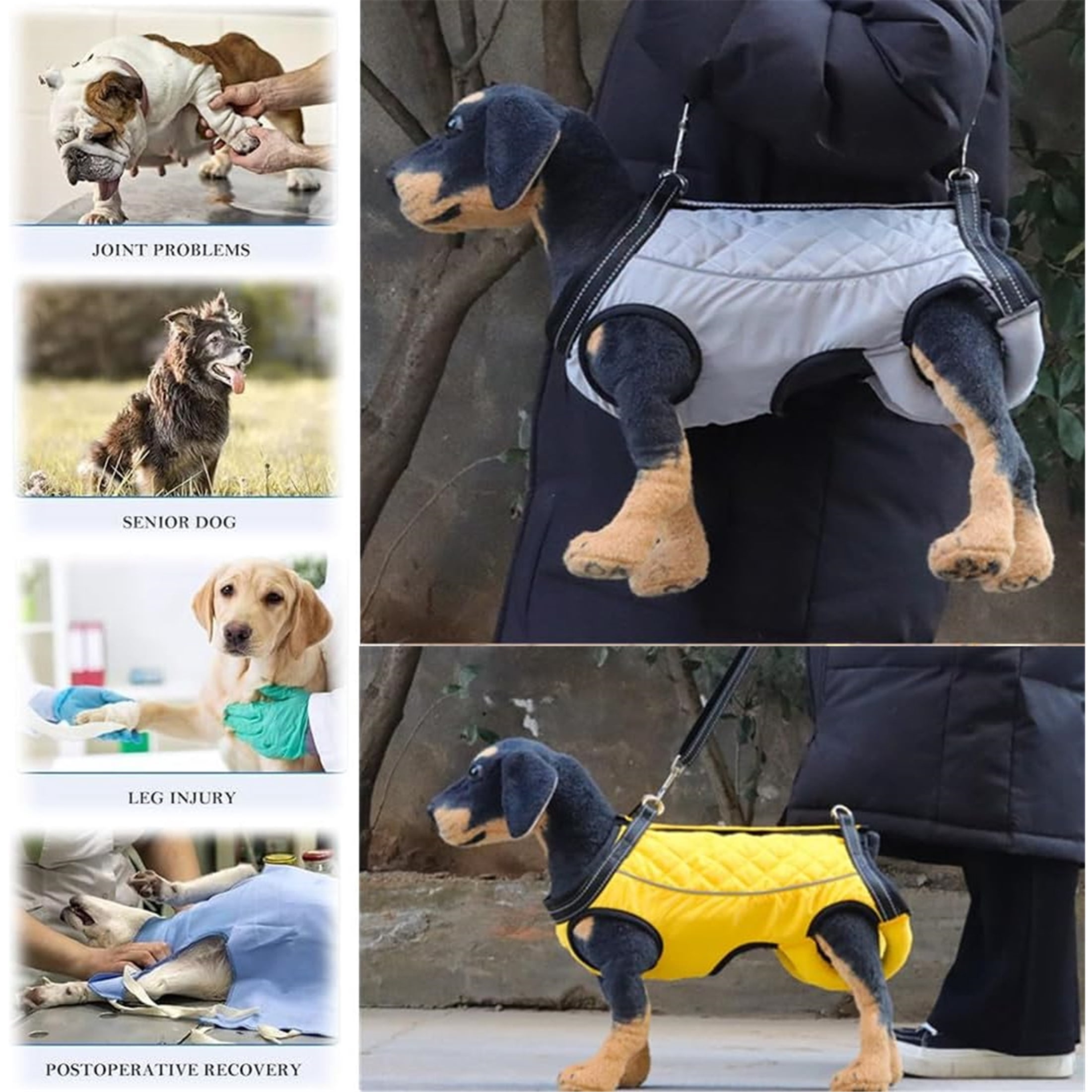 UOSIA Dog Lift Harness,Dog Lift Sling,Full Body Dog Lifter Vest Harness Can be Pulled