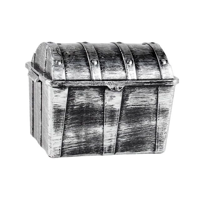 Luzkey Kids Pirate Treasure Chest Collection Storage Box Sturdy Multi Functional Jewelry Organizer Treasure Box for Games Activities silver