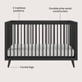 thumbnail image 5 of Child Craft Cranbrook Crib and Dresser Nursery Set, 4-in-1 Convertible Crib with 6-Drawer Dresser, Ebony, 2-Piece, 5 of 8