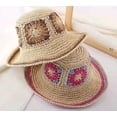 thumbnail image 4 of YooGuoGuo Straw Sun Hat Floral Woven Wide Brim Bucket Beach Hat UV Protection Summer Fishing Hat, 4 of 5
