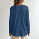thumbnail image 4 of Hfnxid Womens Square Neck Long Sleeve Shirts Loose Fit Tunic Tops Solid Color Soft Blouses Casual Basic Tshirts Navy,XXL, 4 of 7