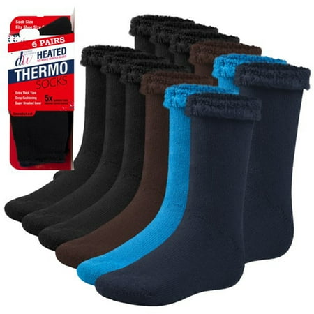 

Debra Weitzner Thermal Heated Socks Insulated Socks for Men & Women 9-11 Assorted 6 Pairs