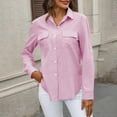 thumbnail image 5 of Womens Shirts Summer Casual Button Down Short Sleeve Button Up V Neck With Pockets Comfortable Breathable Elegant Relaxed Family Gathering Blouses, 5 of 7