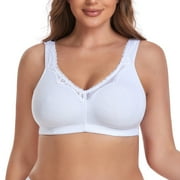 TELIMUSSTO Women's Cotton Bra Seamless Unlined Plus Size Comfort Full Coverage Bra 40I
