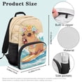 thumbnail image 7 of KUIFORTI Surfing Capybara Print Kids Backpack Lightweight Large Capacity School Bag with Adjustable Straps Suitable for Elementary Primary Middle Students Back to School Essentials, 7 of 7