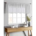 thumbnail image 4 of White Burlap Texture Sheer Curtains Valances for Windows Farmhouse Vintage White Chiffon Kitchen Valances for Cafe, Rod Pocket Voile Window Treatments Curtains for Living Room Bedroom, 42"x12", 4 of 9