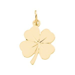 14k Yellow Gold 4 Leaf Clover Charm 18x14 - .9 Grams
