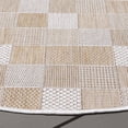 thumbnail image 3 of SAFAVIEH Courtyard Raeyln Checkered Indoor/Outdoor Area Rug, Natural/Beige, 6'7" x 6'7" Round, 3 of 10