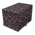 thumbnail image 1 of Floral Dog Crate Cover, Repetitive Forest Roses Flowers Autumn Leaves, Easy to Use Pet Kennel Cover Small Dogs Puppies Kittens, 7 Sizes, Indigo Coral Dark Tan, by Ambesonne, 1 of 6