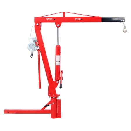 500Lb Pickup Truck Hydraulic PWC Dock Jib Engine Hoist Hitch Mount Lift 2" Hitch Mount, Red