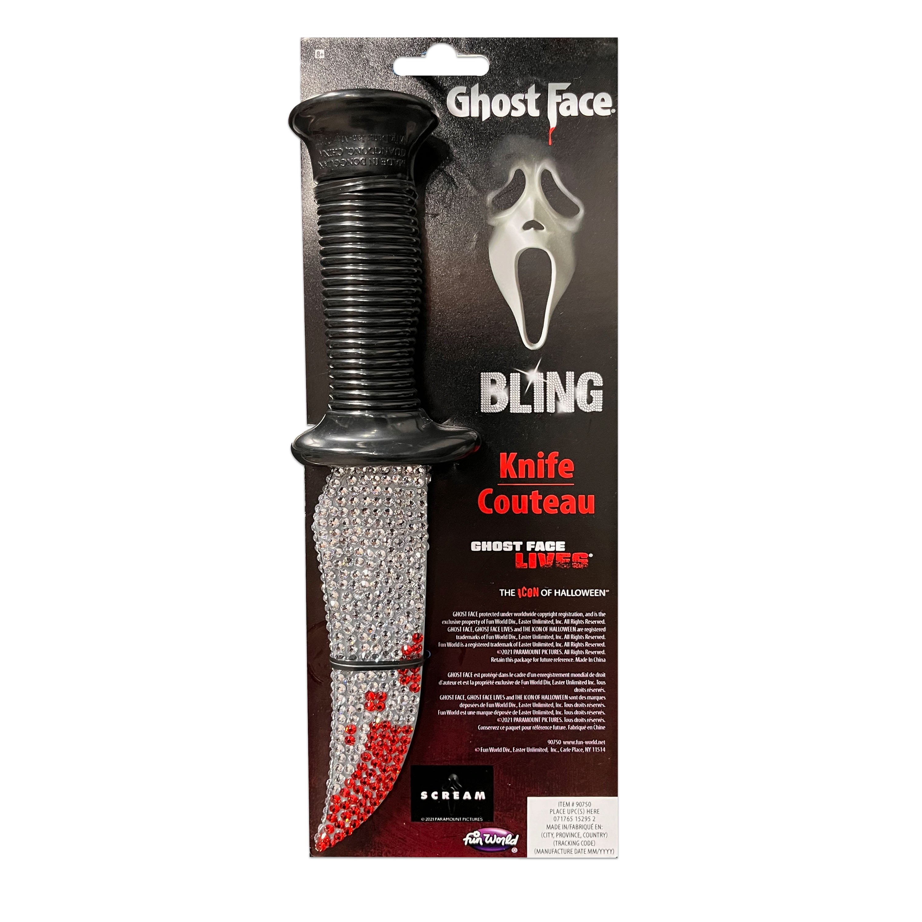 Ghost Face 8inch Bling Blade, Halloween Costume Accessory for Adult, by Fun World