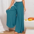 thumbnail image 4 of Women Oversized Pants Solid Color Ladies Casual Pants Boho Style Vacation Outfit, 4 of 6