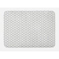 thumbnail image 1 of Abstract Bath Mat, Hand Drawn Outline Drawings Star Like Shapes Geometric Rounds, Plush Bathroom Decor Mat with Non Slip Backing, 29.5" X 17.5", Dark Grey Pale Green and White, by Ambesonne, 1 of 2