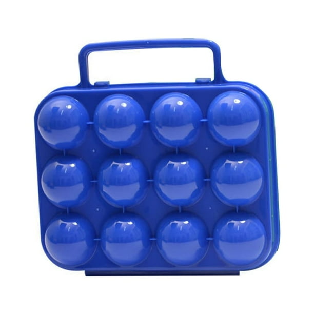 Wosthever Estuche para huevos de 12 rejillas, práctico contenedor multifuncional, caja de almacenamiento plegable para huevos, utensilios de Organizadores de utensilios de cocina Azul 12 piezas