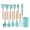 Green, variant on 12-Piece Silicone Cooking Utensils Set with Wooden Handles, Heat Resistant Non-Stick Kitchen Gadgets (Gray)