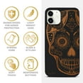 thumbnail image 4 of Case Yard Wooden Case for iPhone-11 Soft TPU Silicone cover Slim Fit Shockproof Wood Protective Phone Cover for Girls Boys Men and Women Supports Wireless Charging Ice Skull Design, 4 of 7