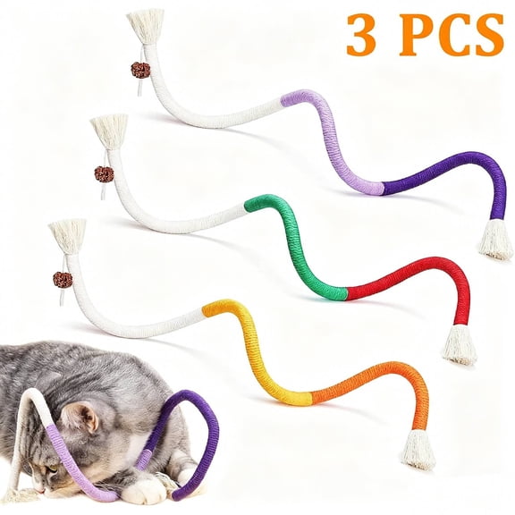 3 PCS Cat Chew Toy Catnip Toys for Cats 27.5in Interactive Cat Toy,Cat teething toys for Indoor Cats Kitten Teething Toys