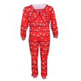 thumbnail image 1 of Family Matching Christmas Pajamas Set String Lights Pattern One-Piece Zip-Front Romper with Hood for Father Mother Kids, 1 of 6