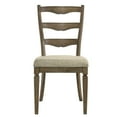 thumbnail image 2 of Set of 4 Fabric & Weathered Finish Side Chair, Modern Farmhouse Kitchen Dining Room Chair, Solid Wood Fabric Upholstered Seat Wood Ladder Back Chairs (Brown), 2 of 11