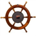 thumbnail image 3 of Nagina International Nautical Handcrafted Wooden Premium Wall Decor Wooden Clock Ship Wheels | Pirate's Accent | Maritime Decorative Time's Clock (24 Inches, Clock Size - 8 Inches), 3 of 3