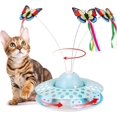 thumbnail image 1 of Juguetes para gatos: divertido y automático, giratorio, eléctrico, mariposa y pelota, juguete para gatito, juguetes interactivos para gatos, juguetes para gatos de interior, azul Feliz Sencillez, 1 of 5