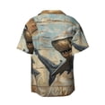thumbnail image 6 of Daiia Wood Grain Shark Men's Linen Shirts Short Sleeve Casual Shirts Button Down Shirt for Men Beach Summer Wedding Shirt-Medium, 6 of 6