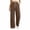 Brown, variant on Women's Sweatpants Wide Leg Sweat Pants with Pockets Solid Color Foldover Waistband Drawstring Pants Warm Lounge Pant