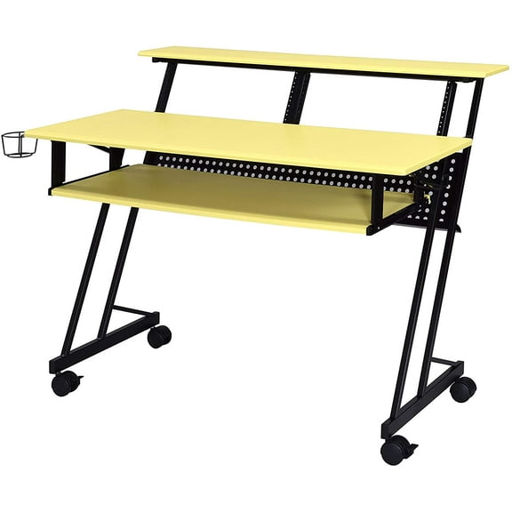 Acme Furniture Suitor Music Recording Studio Desk, Yellow & Black( Pack of 2 )