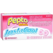 Pepto-Bismol InstaCool Peppermint 5 Symptom Medicine - Including Upset Stomach & Diarrhea Relief 30 Count