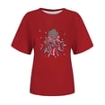 thumbnail image 4 of Blouses pour Femmes, Mode Décontractée Imprimée Col Rond Manches Courtes T-shirt Haut Col Rond Manches Courtes, 4 of 4